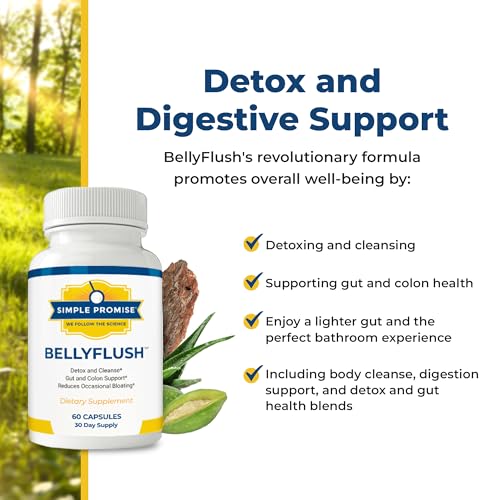 Simple Promise - BellyFlush - Detox and Colon Cleanse - Supports Digestive Health, 60 Capsules Simple Promise Au supplements
