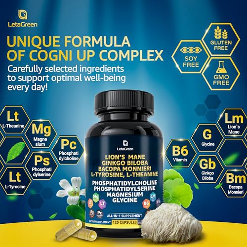 LetaGreen Organic Lions Mane Supplement Capsules - 120 Real Mushrooms Lion's Mane LetaGreen Au supplements