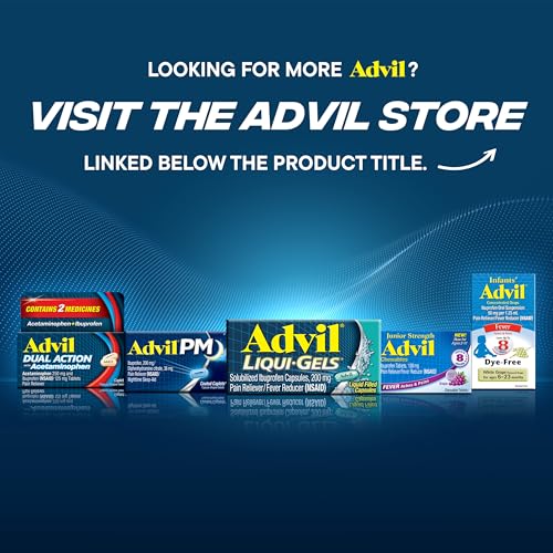 Advil Liqui-Gels Pain Reliever and Fever Reducer, Pain Medicine for Adults with Ibuprofen 200mg for Headache, Backache, Menstrual Pain and Joint Pain Relief - 50x2 Liquid Filled Capsules Advil Au supplements
