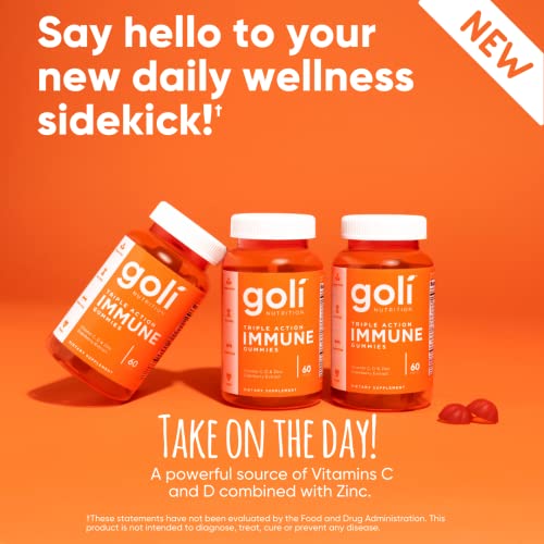Goli Immune Vitamin Gummy - 60 Count - Elderberry, Vitamin C, D & Zinc, Vegan, Non-GMO Goli Au supplements