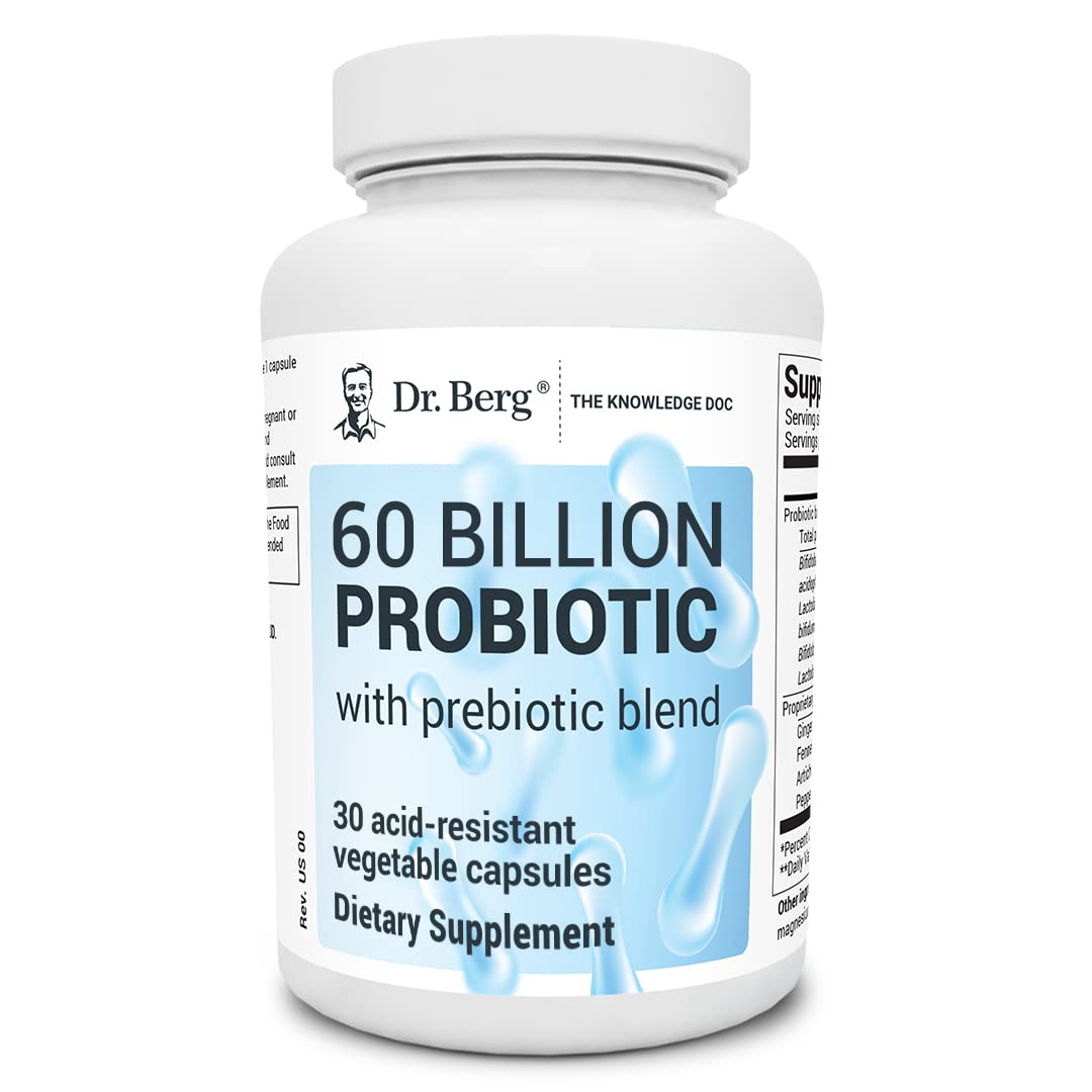 Dr. Berg 60 Billion Probiotic Supplement - Probiotics for Men & Women - Pre and Probiotics Dr. Berg Nutritionals Au supplements