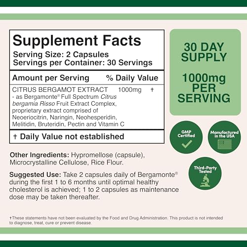 Citrus Bergamot Supplement - Only Patented, Clinically Proven Bergamot Extract - 1,000mg Double Wood Supplements Au supplements