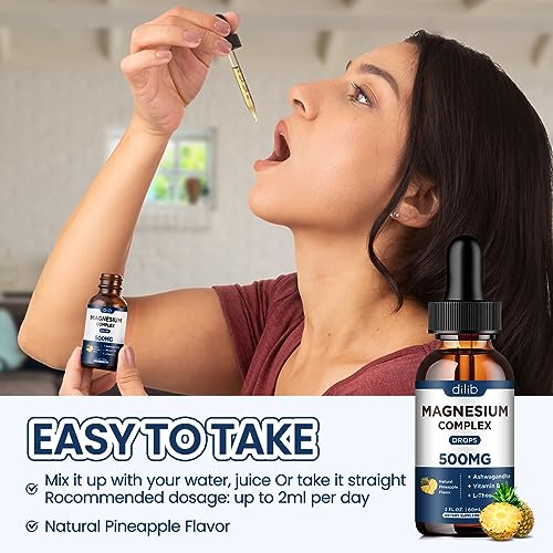 Triple Magnesium Complex Supplement-Magnesium Glycinate, Citrate, Malate Liquid Drops dilib Au supplements