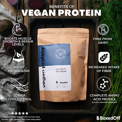Vegan Protein Powder, Complete Plant Based Protein - 5 Plant Protein Sources - No Additives Boxed Off Au supplements