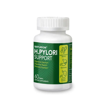 NATURION H. Pylori Support - Digestive Health Supplement with G-FOS Blend, Whey Protein, Licorice, Mastic Gum, Vitamin U, and Vitamin B2 - Stomach Comfort & Gut Balance - 60 Tablets, 30 Day Supply NATURION Au supplements