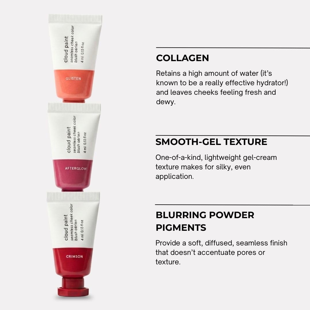 Glossier Mini Cloud Paint Blush Trio Holiday Gift Set: Crimson, Glisten & Afterglow Glossier Au supplements