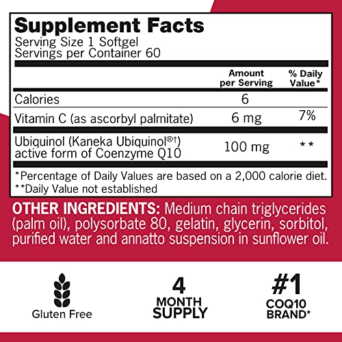 Qunol Ubiquinol CoQ10 100mg Softgels, Mega Ubiquinol 100mg - Superior Absorption Qunol Au supplements