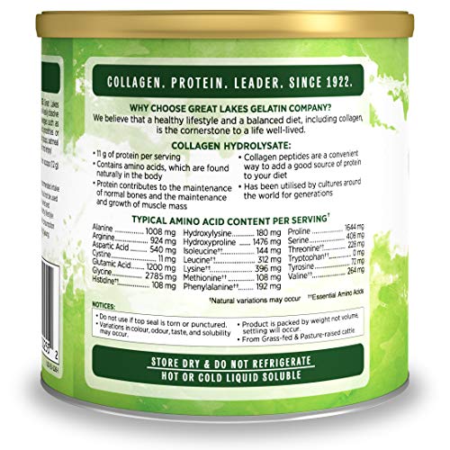 Great Lakes Gelatin Collagen Hydrolysate, Grass-Fed Bovine Hydrolysed Collagen Peptides Protein Powder Supplement, Unflavoured, 226g, Can Great Lakes Gelatin Au supplements