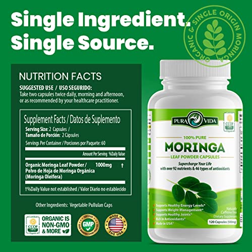 PURA VIDA MORINGA Moringa Capsules Single Origin Organic Moringa Powder. Moringa PURA VIDA MORINGA Au supplements
