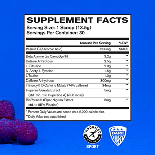 Bare Performance Nutrition, BPN Flight Pre Workout, Blue Raspberry, 30 Servings BARE PERFORMANCE NUTRITION Au supplements