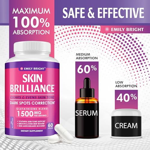Glutathione Capsules - 1,500mcg Glutathione Supplement - Skin Tone Enhancer - Targets Emily Bright INC Au supplements
