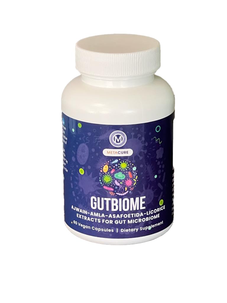 Metacure GutBiome – Liposomal Extracts of Ajwain, Licorice, Amla & Asafoetida – Advanced Digestive Support Formula – Vegan, Non‑GMO, Gluten‑Free – 60 Capsules Metacure Au supplements