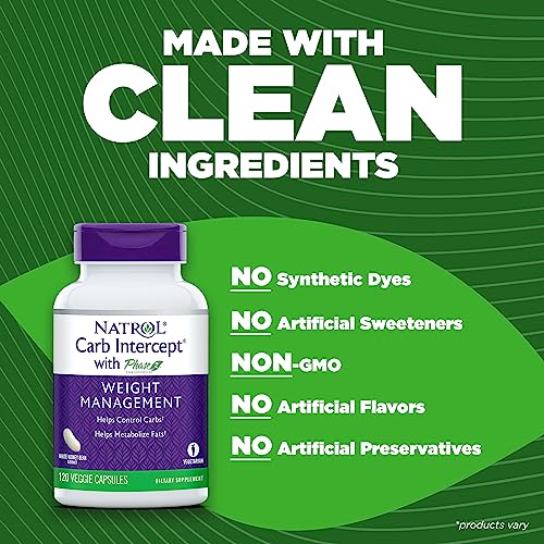 Natrol Carb Intercept with Phase 2 Carb Controller Capsules, White Kidney Bean Extract Natrol Au supplements