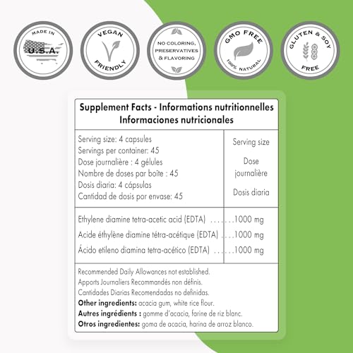 Supersmart - EDTA 1000mg per Day - Calcium Disodium EDTA Supplement | Non-GMO Supersmart Au supplements