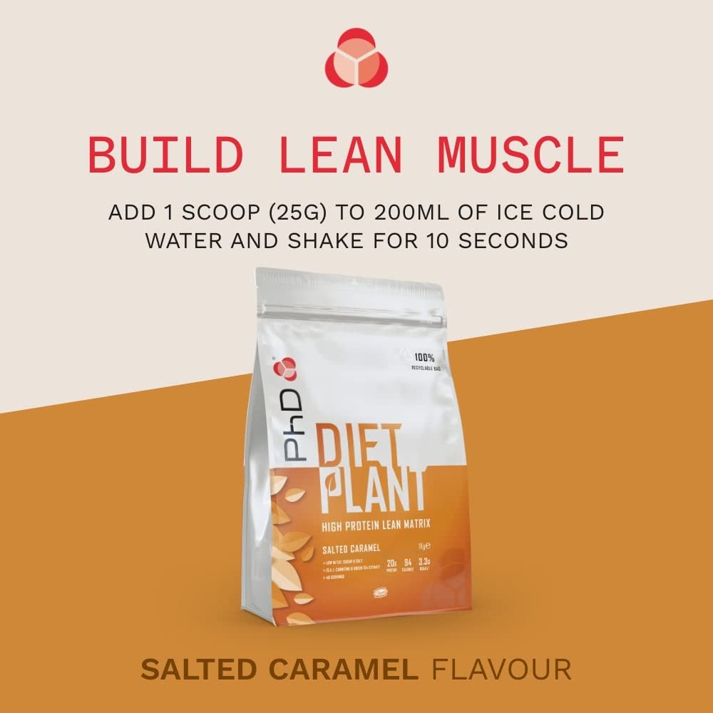 PhD Nutrition Diet Plant, Vegan Protein Powder Plant Based, Salted Caramel PhD Au supplements