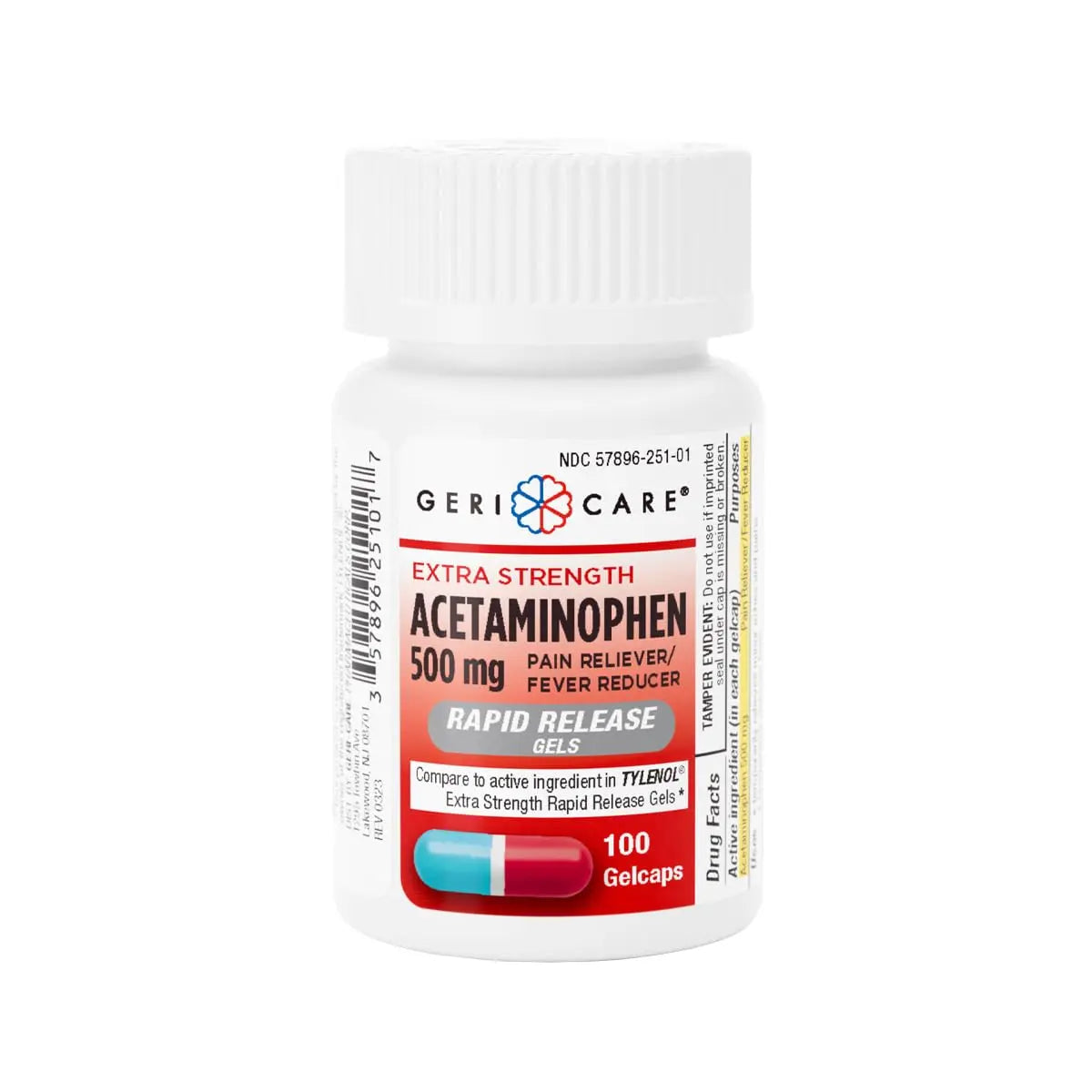 Extra Strength Rapid Release Pain Relief Gelcaps, 100count GeriCare Au supplements