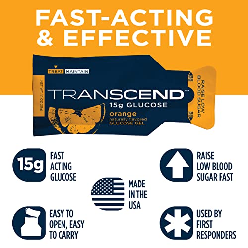 Transcend Glucose Gel Packs - Orange, 60 Pack (1.1oz Each) - FSA/HSA Transcend Au supplements