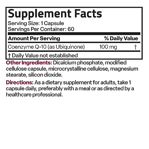 Bronson CoQ10 100 MG High Potency Cellular Energy Production, 60 Vegetarian Capsules Bronson Au supplements