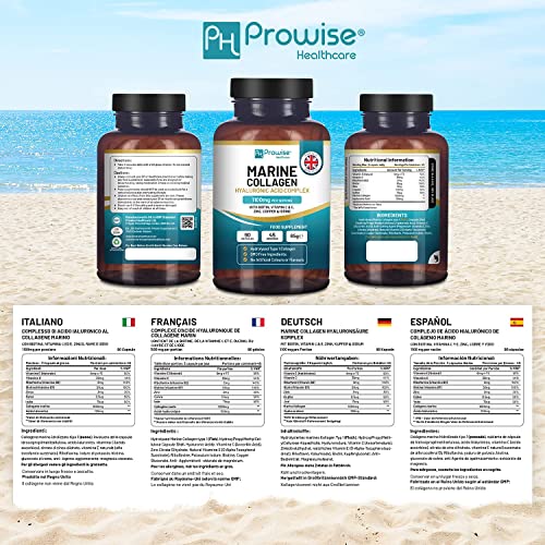Marine Collagen with Hyaluronic Acid 1100mg | 90 Collagen Capsules High Strength for Women & Men PH PROWISE Healthcare Au supplements