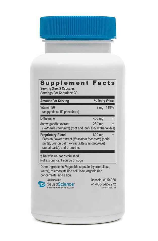 Neuroscience Alpha GABA Supplements - Mood Support Capsules with GABA & L-Theanine - Calming Supplements for Adults for Day or Night Anxiousness (90 ct) NeuroScience Au supplements