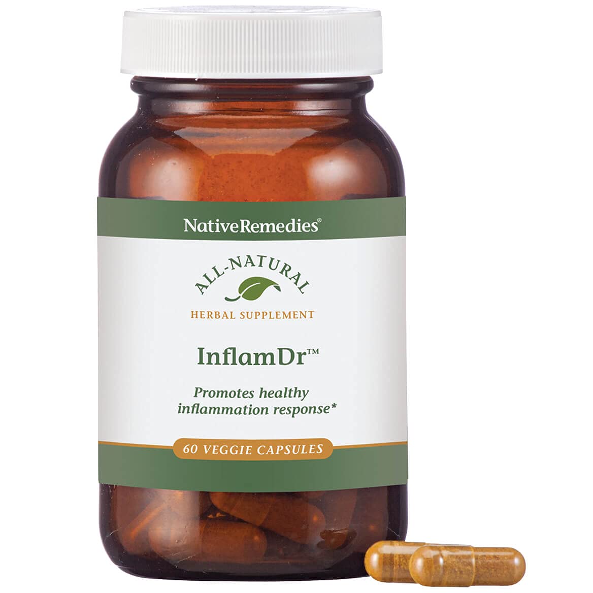 Native Remedies Inflam Dr. - All Natural Herbal Supplement Promotes Healthy Inflammation Response - Helps Fight Oxidative Stress to Cells - 60 Veggie Caps Native Remedies Au supplements