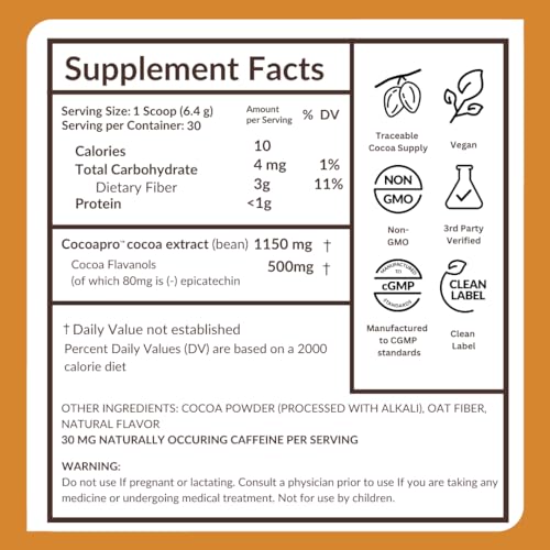 CocoaVia Cardio Health Cocoa Powder, 60 Servings, 500mg Cocoa Flavanols CocoaVia Au supplements