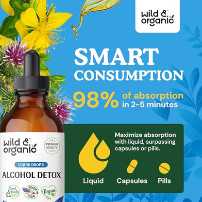Wild & Organic Alcohol Detox Supplement - Liver Cleance & Repair Formula - Anti Alcohol Wild & OrganicUS supplements