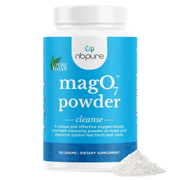 nbpure MagO7 - Natural Colon Cleanse & Detox Powder - Occasional Constipation Relief, Stool Softener, & Bloating Support for Men & Women - Ozonated Magnesium Oxide, 150 Gram nbpure Au supplements