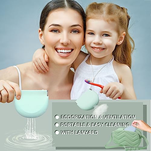 2 Pack Silicone Retainer Case with Lanyard Soft Slim Cute Aligner Case Holder Dental Thin onbuwws Au supplements