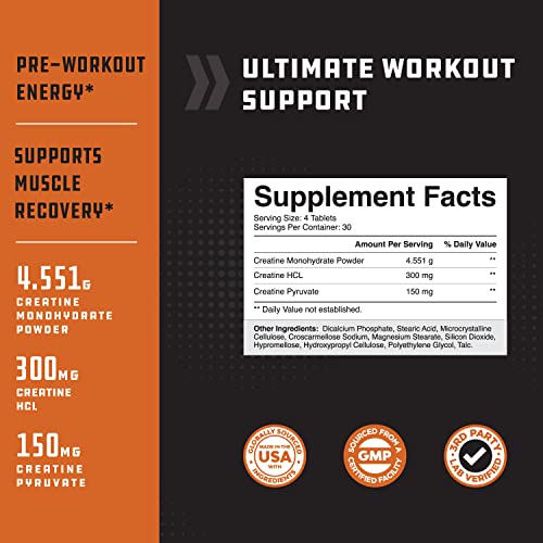 High Strength Tri Phase Creatine Pills - Muscle Mass Gainer and Muscle Recovery Creatine Natures Craft Au supplements