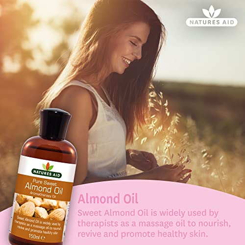 Natures Aid Almond Oil, Pure, Sweet Almond Oil, Massage Oil, Suited to Dry, Sensitive Skin natures aid Au supplements