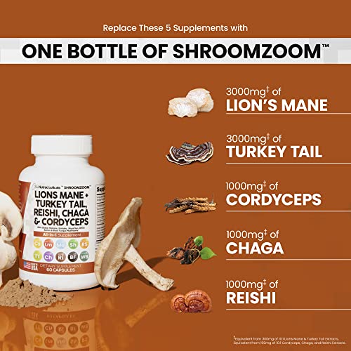 Lions Mane 3000mg 20in1 Mushroom Supplement with Turkey Tail 2000mg Clean Nutraceuticals Au supplements
