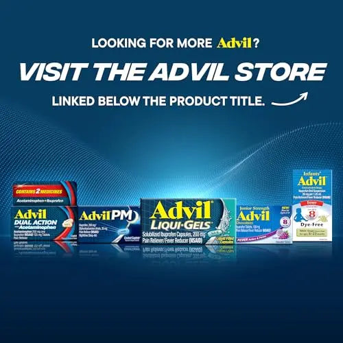 Advil Liqui-Gels Minis Pain Reliever and Fever Reducer, Pain Medicine for Adults with Ibuprofen 200mg for Pain Relief - 80 Liquid Filled Capsules Advil Au supplements