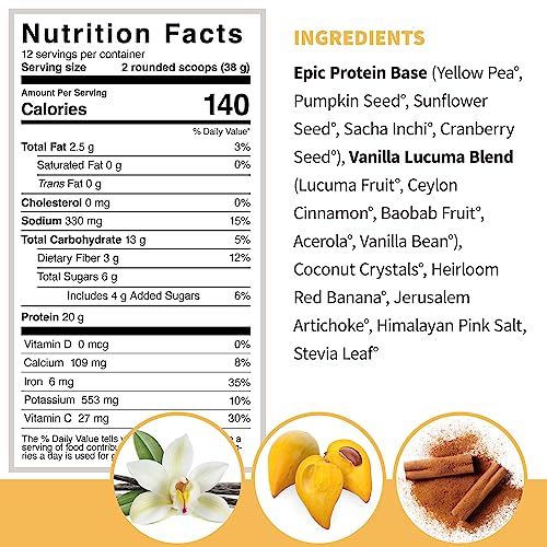 Sprout Living Epic Protein Vanilla Lucuma, 454 g Sprout Living Au supplements