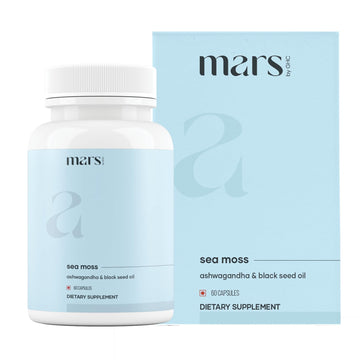 mars by GHC Mars Surge Natural Sea Moss Caps (60N) | Packed with 84 Minerals | Powered with Black Seed Oil | | Overall Well Being - Pack of 1 mars by GHC Au supplements