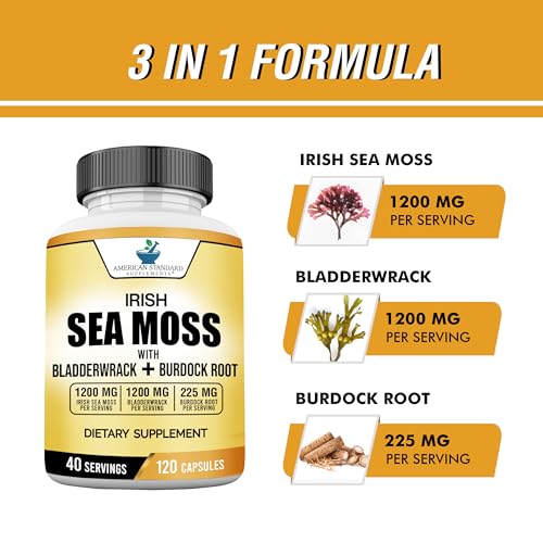 American Standard Supplements Irish Sea Moss 1200mg, Bladderwrack 1200mg American Standard Supplements Au supplements
