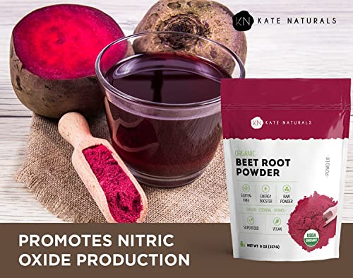 Kate Naturals Beet Root Powder for Baking & Smoothies (8oz) USDA Organic Beetroot Powder Kate Naturals Au supplements