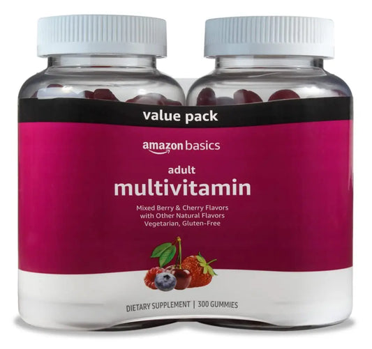 Amazon Basics Adult Multivitamin Gummies, Mixed Berry & Cherry, 150 Gummies, 75-Day Supply Amazon BasicsAU supplements