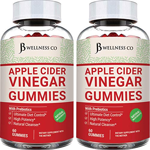 (2-Pack | 120 Gummies) Premium Apple Cider Vinegar Gummies - Raw, Natural, Unfiltered ACV JB Wellness CoAU supplements
