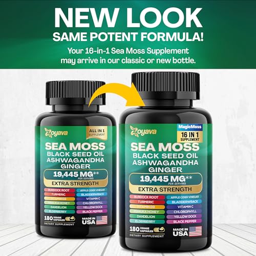 Sea Moss 7000mg Black Seed Oil 4000mg Ashwagandha 2000mg Turmeric 2000mg Zoyava Au supplements