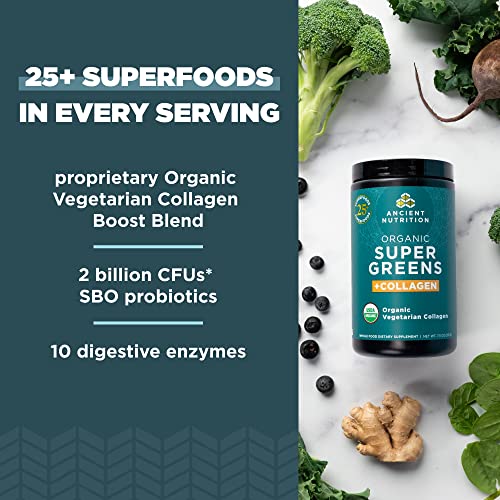 Ancient Nutrition Supergreens Powder, Organic Superfood Powder with Collagen Ancient Nutrition Au supplements
