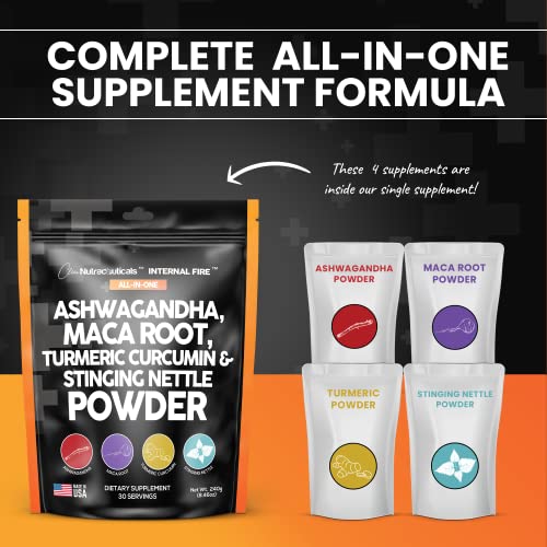 4in1 Ashwagandha Maca Root Powder Supplement with Turmeric Stinging Clean Nutraceuticals Au supplements