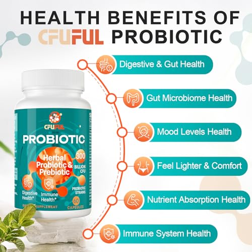 Probiotics for Women & Men - 300 Billion CFU & 24 Strains Probiotic with 15 Organic Herbs Cfuful Au supplements