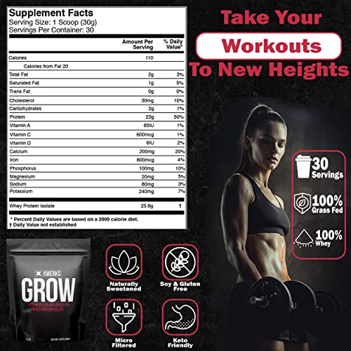 Xwerks Grow 100% New Zealand Grass-Fed Whey Protein - 25g of Pure Isolate Protein Xwerks Au supplements
