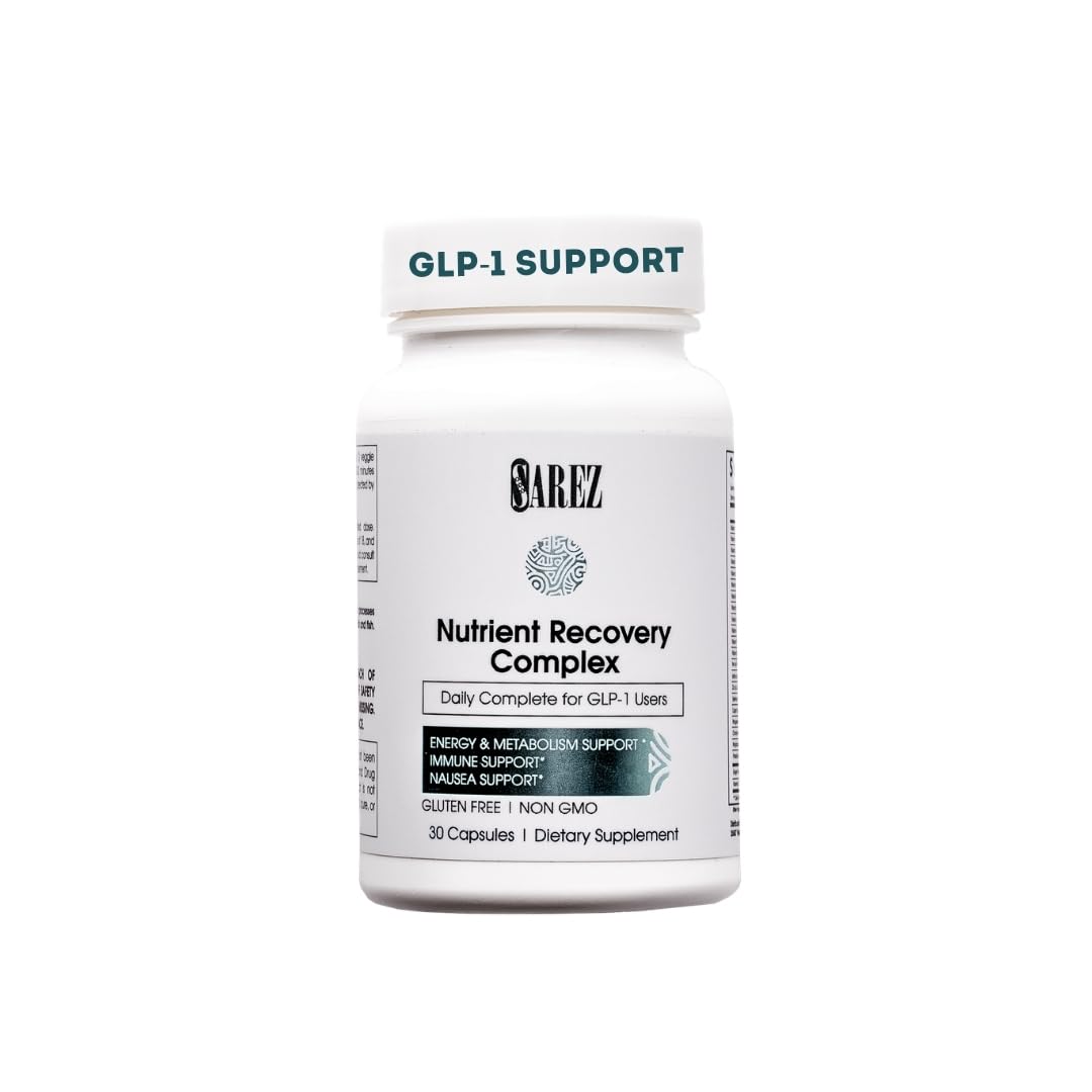 Sarez GLP-1 Support Capsules — Methylated Vitamins & Chelated Minerals — Energy, Metabolism, Hair & Daily Nutrient Support — with Ginger for Nausea — Gentle on Stomach — 30 Day Supply Sarez Au supplements