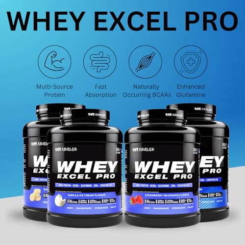 Out Angled Whey Excel Pro Whey Protein Powder Vanilla Flavour, 2kg, 66 Servings, High Protein Powder OUT ANGLED Au supplements