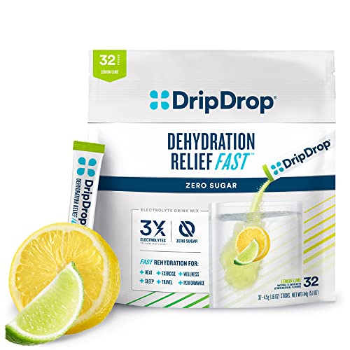 DripDrop Hydration - Zero Sugar Electrolyte Powder Packets Keto - Lemon Lime - 32 Count DripDrop Au supplements