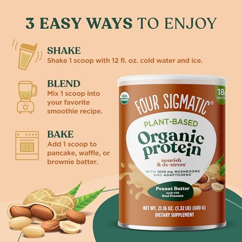 Four Sigmatic Organic Plant-Based Protein Powder Peanut Butter Protein with Lion’s Mane Four Sigmatic Au supplements
