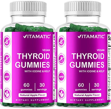 Vitamatic 2 Pack Vegan Thyroid Support Gummies with Iodine & Kelp - 60 Count Vitamatic Au supplements